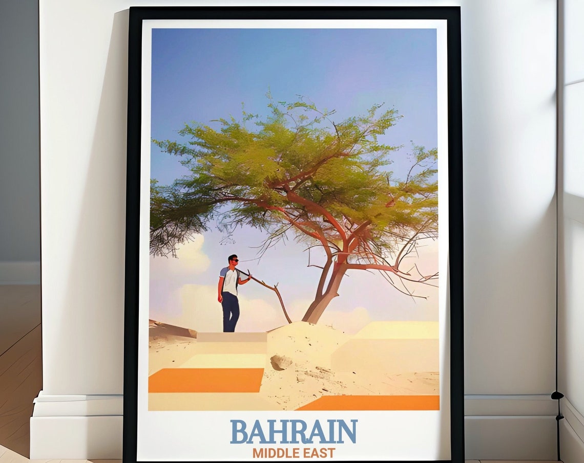 Bahrain Tree Of Life Travel Poster
