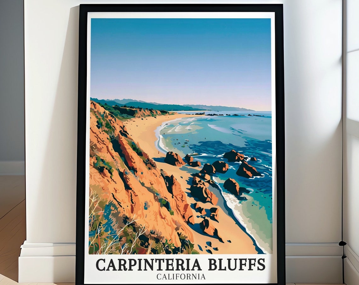 Carpinteria Bluffs California Rocky Shoreline Coastline Poster