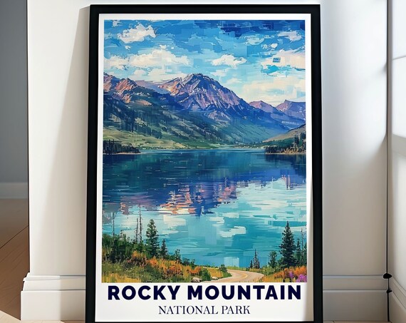 Rocky Mountain National Park Alpine Lake Reflection Travel Poster