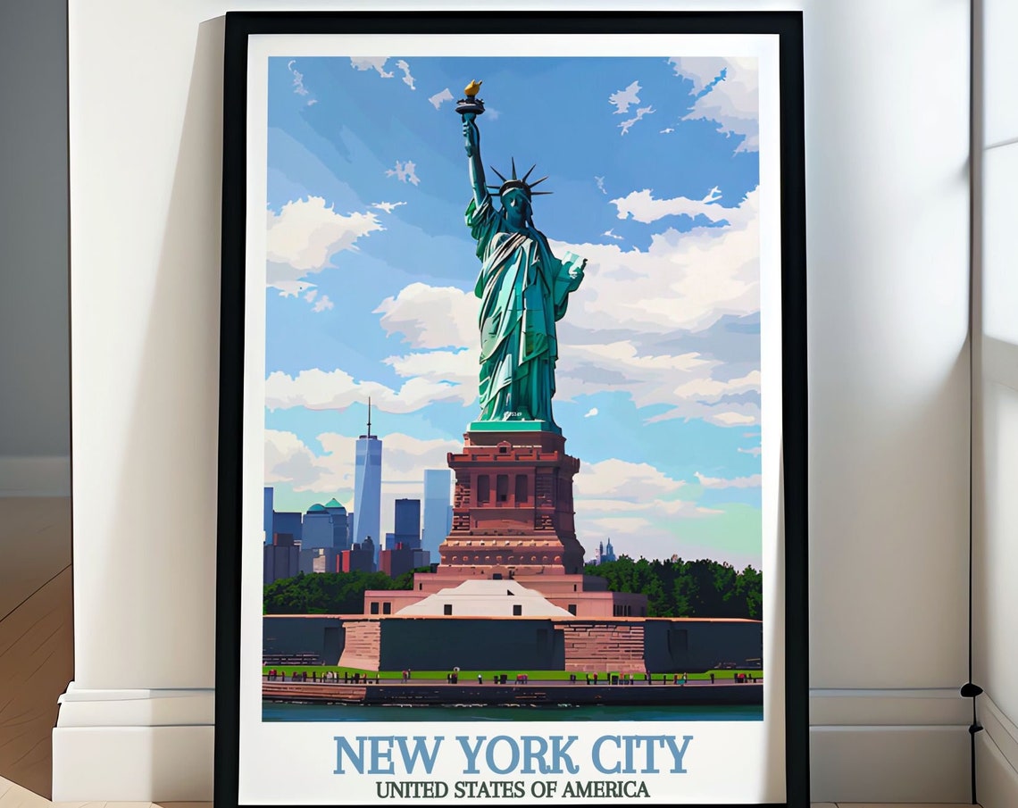 New York City Wall Art Statue Of Liberty And New York City Art New York City And Statue Of Liberty Poster