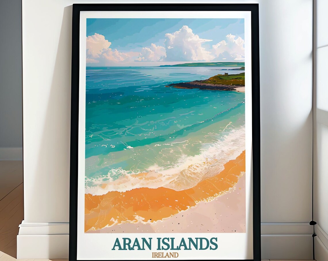 Aran Islands Ireland Kilmurvey Beach Golden Coast Travel Poster