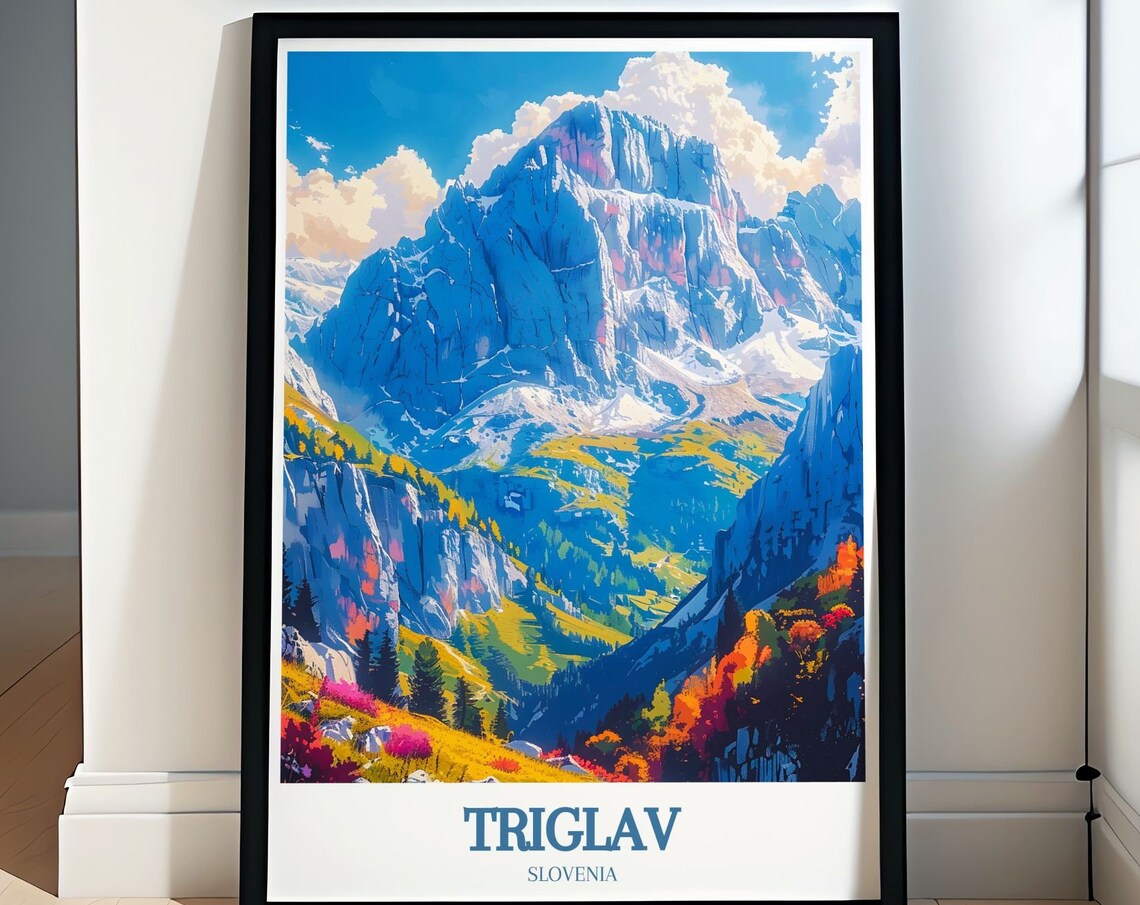 Triglav Slovenia Autumn Colors Alpine Valley Landscape Scene Poster