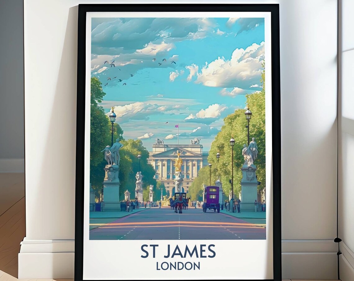 St James London Buckingham Palace Avenue Summer Scene Poster