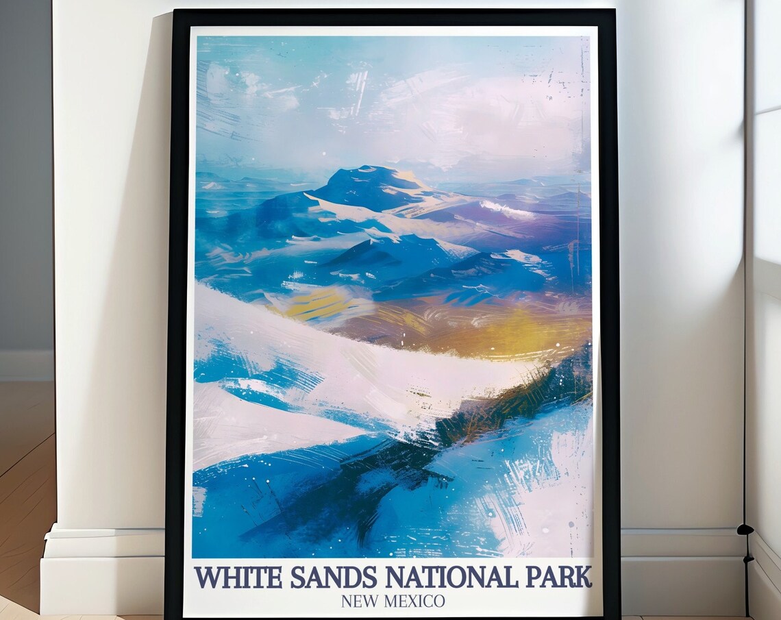 White Sands National Park New Mexico Painterly Dunes Travel Poster