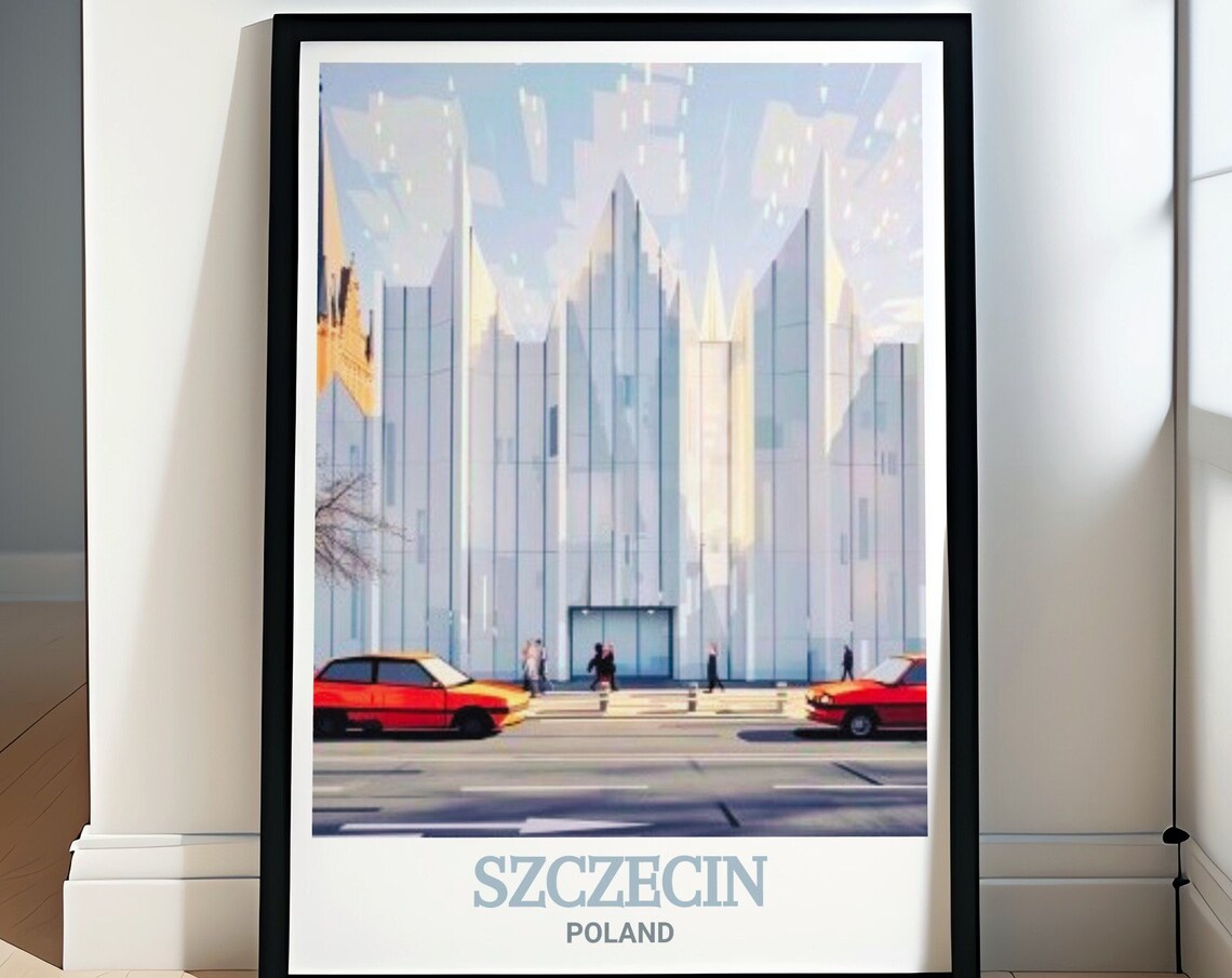 Szczecin Philharmonic White Glass Concert Hall Landmark Poster