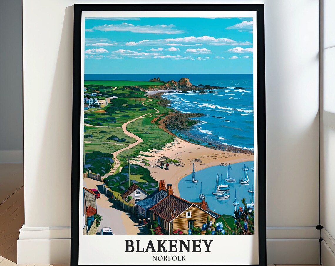 Blakeney Norfolk Coastal Path Sailboats Norfolk Coast Travel Poster