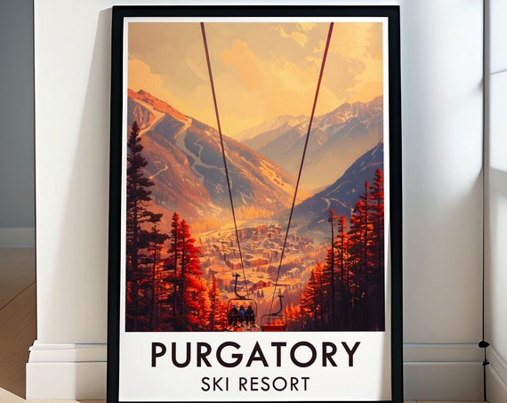 Purgatory Ski Resort Travel Print San Juan Mountains Art Usa Travel Decor Stunning Ski Poster San Juan Mountains Poster