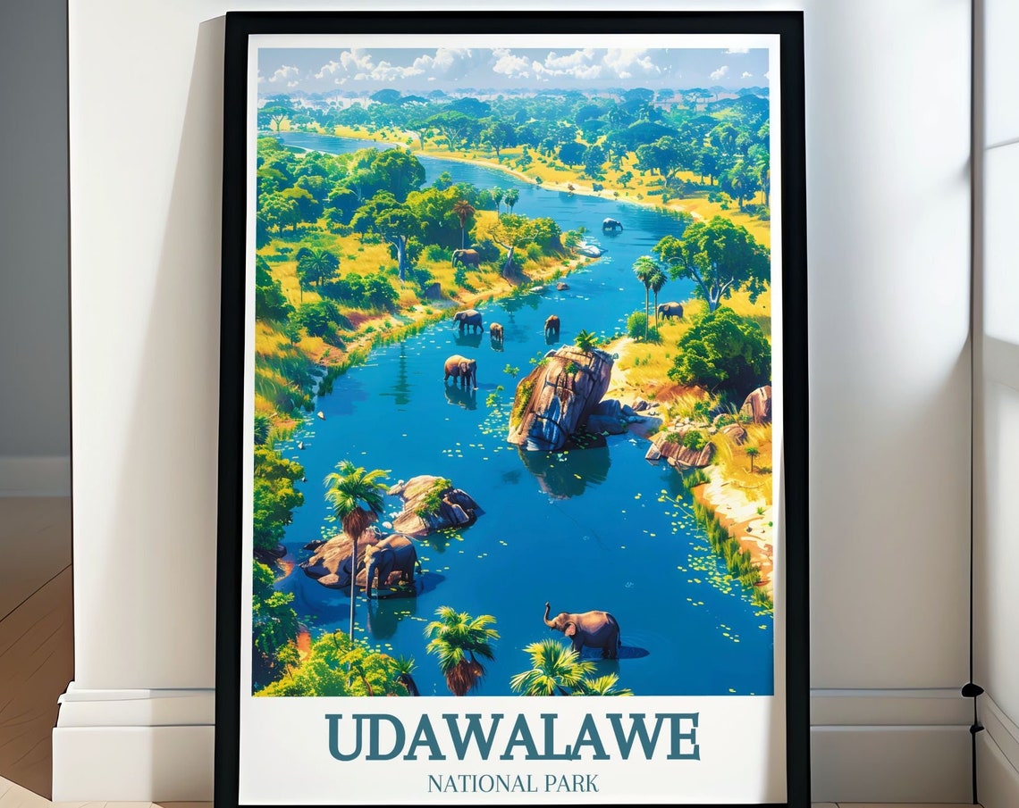 Udawalawe National Park Travel Print Framed Print Of Udawalawe Reservoir Udawalawe National Park Poster Sri Lanka Poster