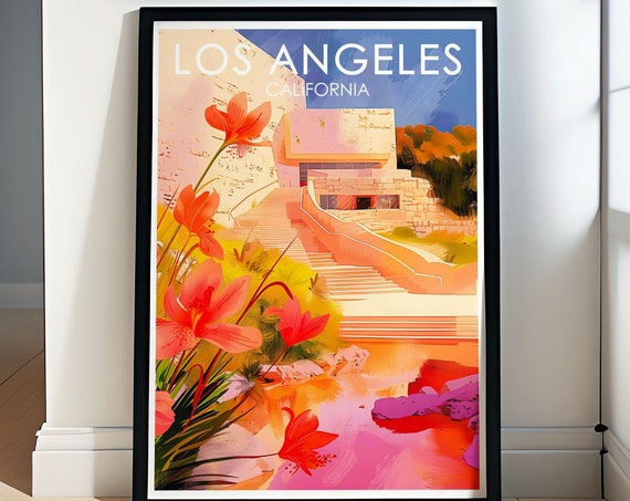 Los Angeles Print Getty Centre Art Getty Centre Prints Usa Ski Posters