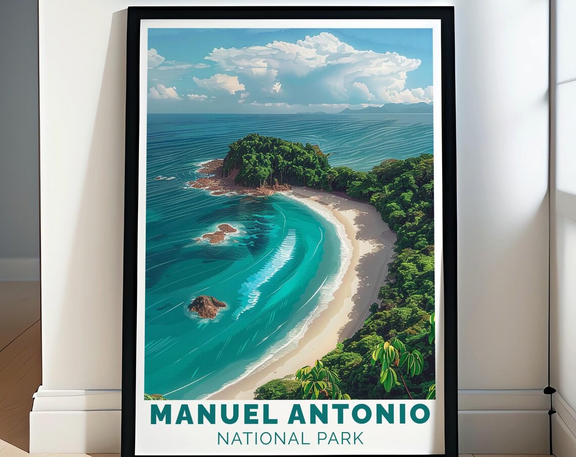 Manuel Antonio National Park Turquoise Cove and Island Beach Poster