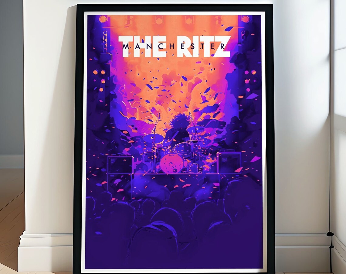The Ritz Manchester Live Gig Drummer Crowd Music Concert Art Poster