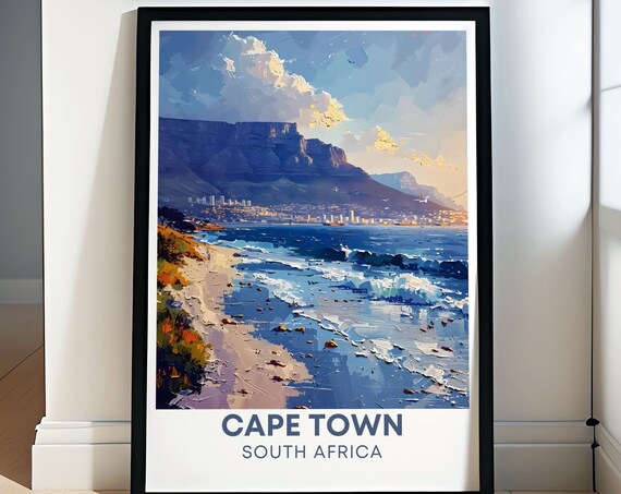 Cape Town Wall Decor Of Coastal Views South Africa Travel Art Vibrant Prints Cape Town Travel Designs