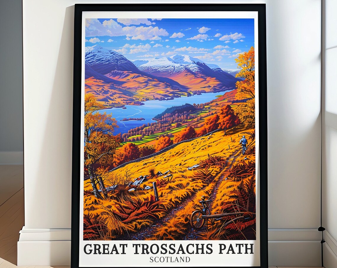 Great Trossachs Path Scotland Autumn Cycling Loch Katrine Poster