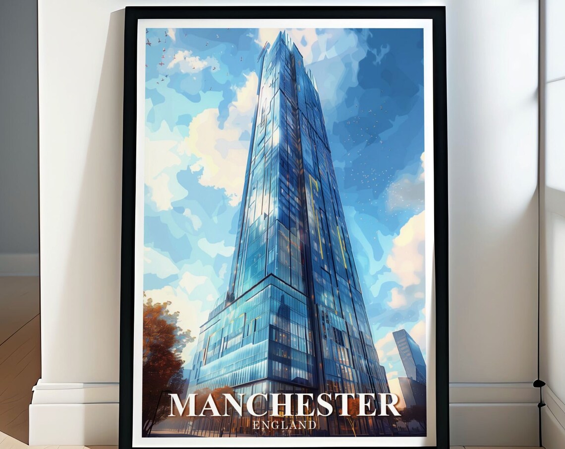 Manchester England Beetham Tower Glass Skyscraper Modern City Poster
