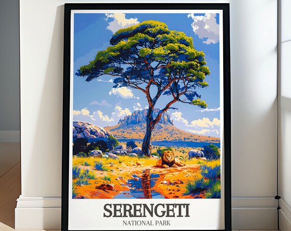 Framed Serengeti Posters Tanzania Prints And Africa Travel Posters Serengeti Wall Art Savanna Decor And Bucket List Prints