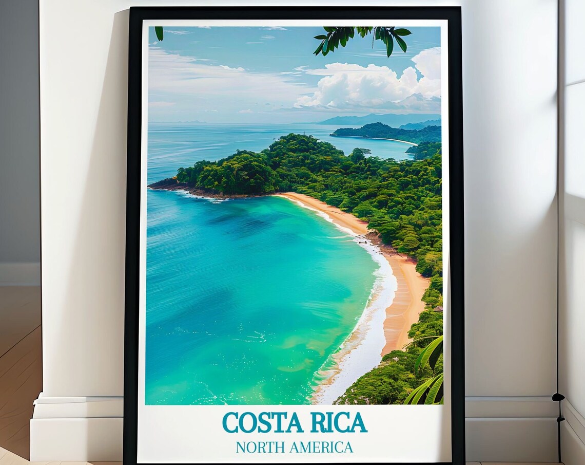 Costa Rica Tropical Beach Cove Turquoise Water Jungle Poster