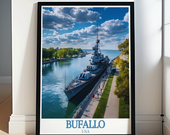 Buffalo USA Naval Military Park Battleship On The Waterfront Poster