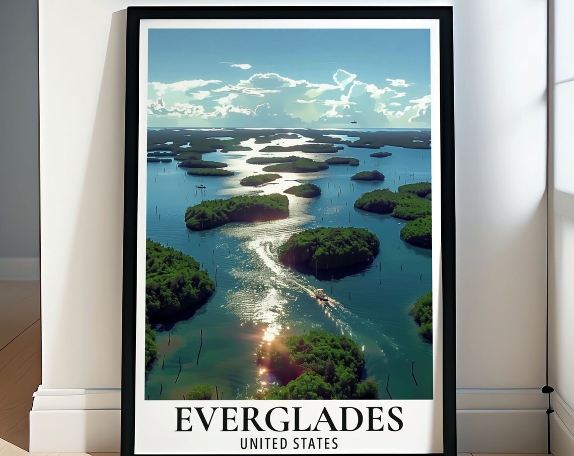 Everglades Florida Aerial View Mangrove Islands Nature Poster