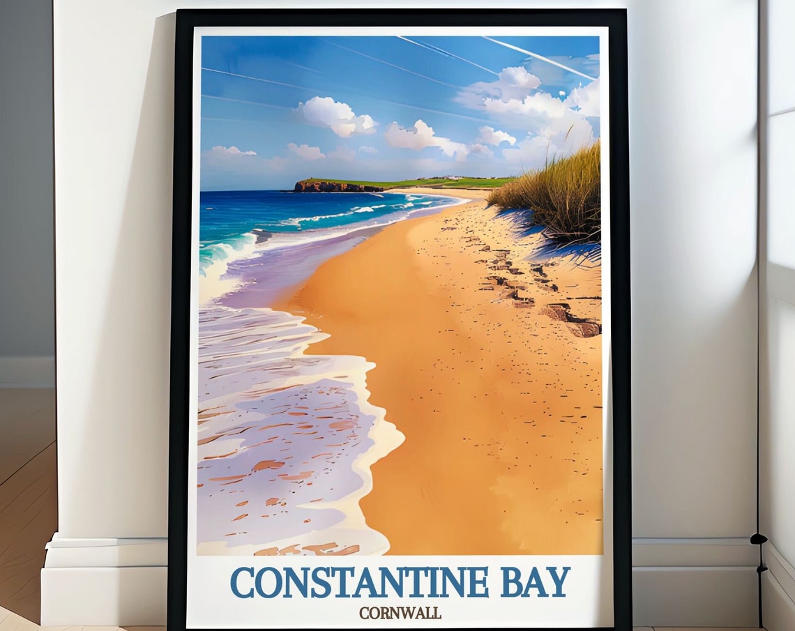Constantine Bay Cornwall Golden Sandy Beach Seaside Travel Poster