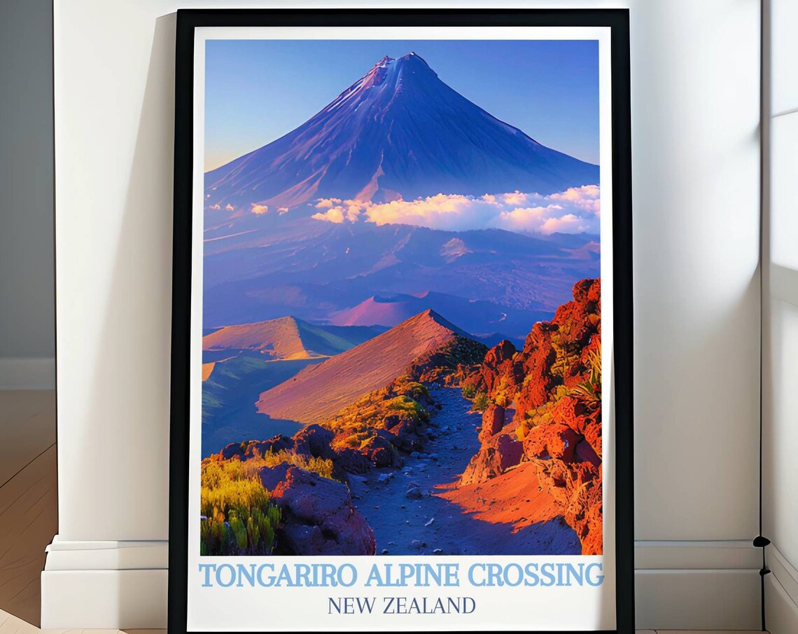 Tongariro Alpine Crossing New Zealand Volcanic Cone Sunset Poster