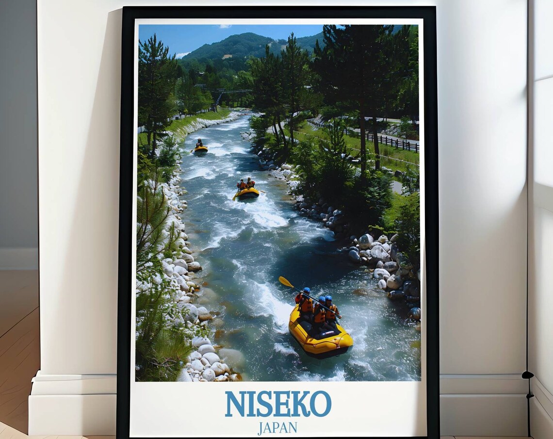 Niseko Japan Whitewater Rafting Adventure On Summer River Poster