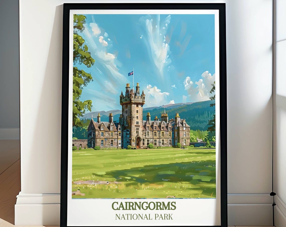 Cairngorms National Park Historic Castle Summer Lawn Scene Poster