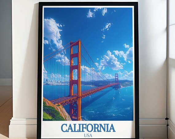 Golden Gate Bridge San Francisco California USA Vintage Travel Poster