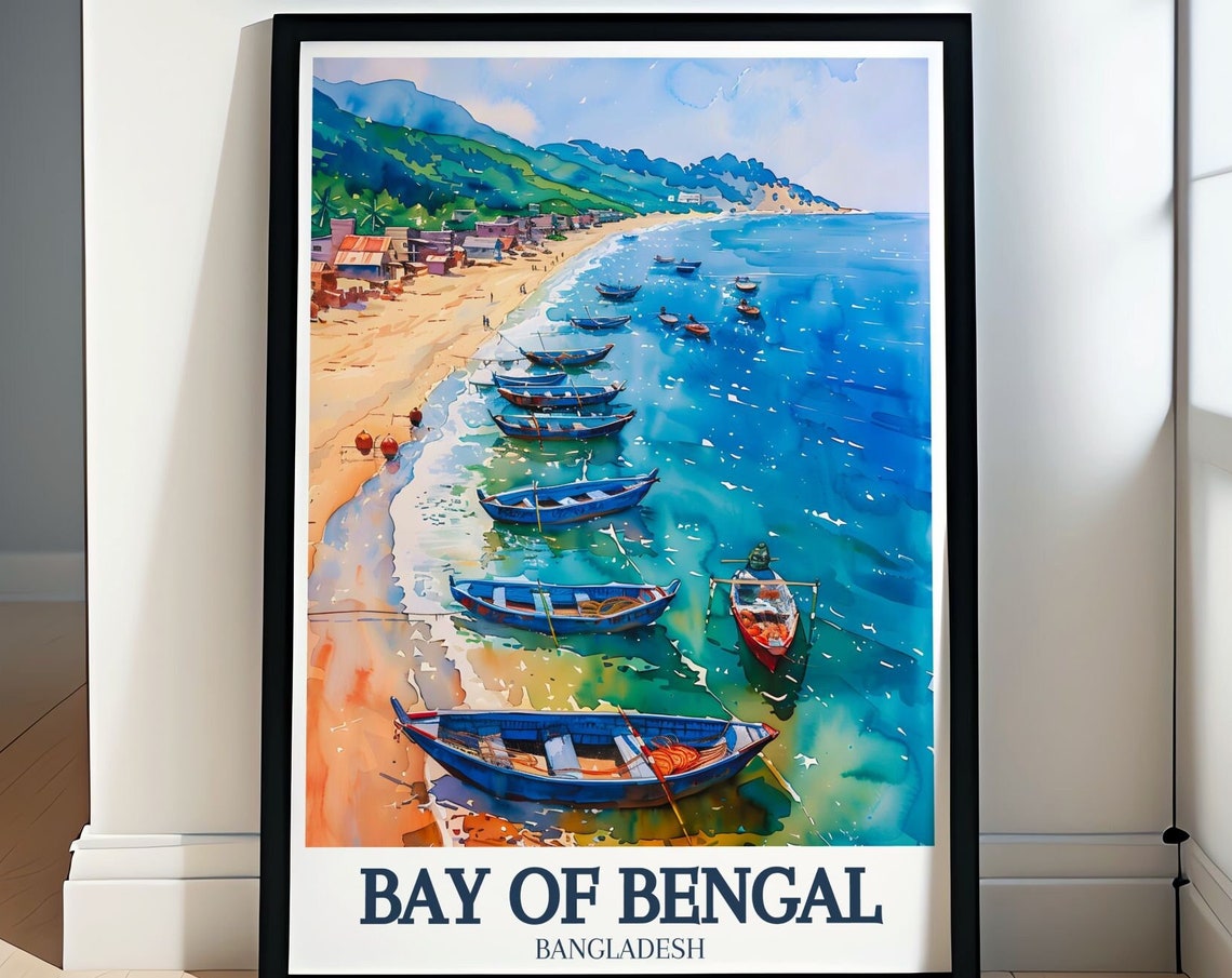 Bangladesh Decor Art Print Of Dhaka And Bay Of Bengal Bangladesh Travel Print Wall Art Featuring Buriganga River And Dhaka