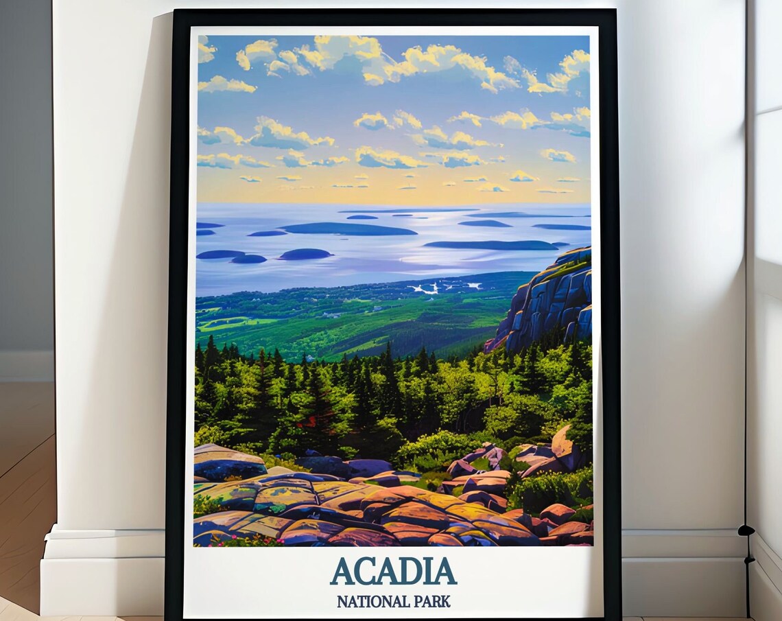 Acadia National Park Poster from Cadillac Mountain Ocean Overlook