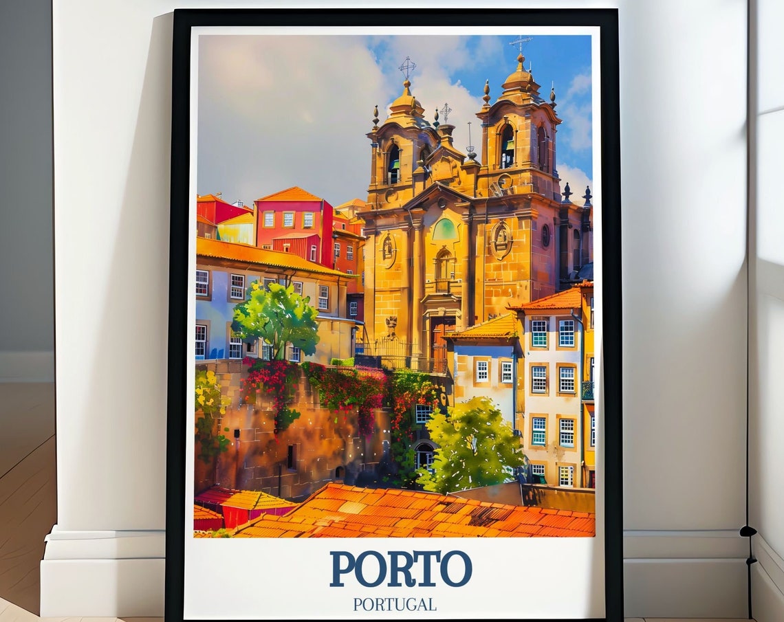 Porto Travel Poster S Neighborhood And Porto Cathedral Artwork Captivating Portugal Art Adventure Travel Gift Iconic Portugal Print