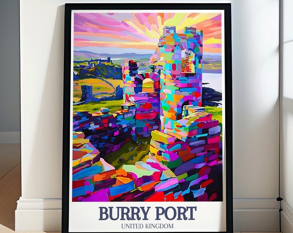 Burry Port Art Kidwelly Castle Mwnt Poster Kidwelly Castle Mwnt Decor Burry Port Print Burry Port Decor Burry Port Gift