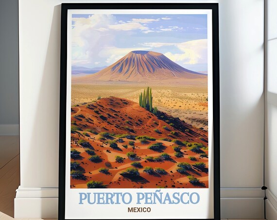 Puerto Penasco El Pinacate Volcano Mexico Desert Travel Poster