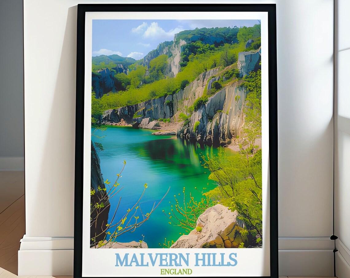 Malvern Hills England Gullet Quarry Lake Emerald Nature Poster