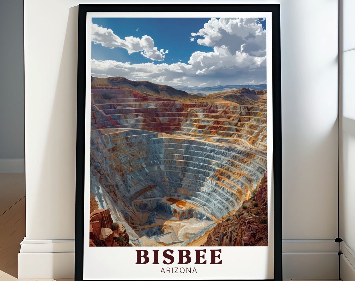 Bisbee Arizona Lavender Pit Copper Mine Terraced Desert Poster
