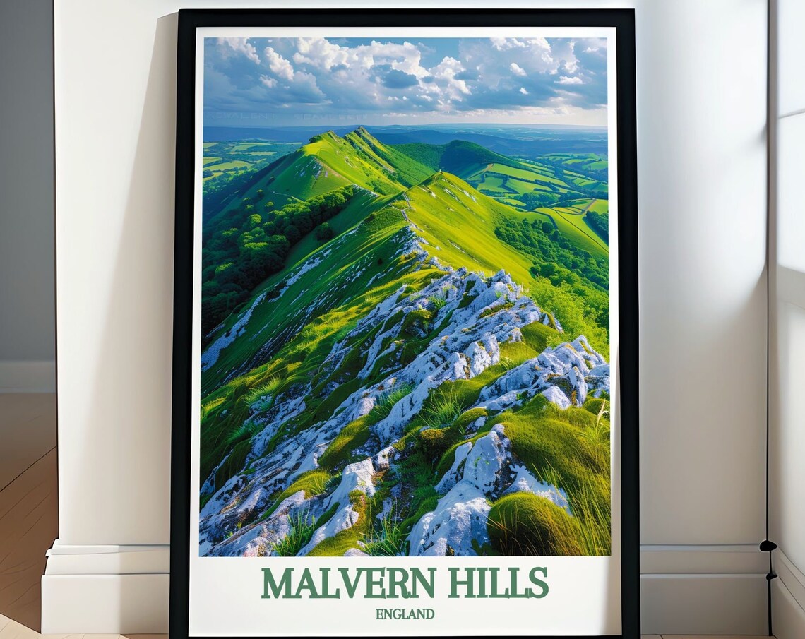 Malvern Hills England Limestone Ridgeline Panorama Scenic Poster