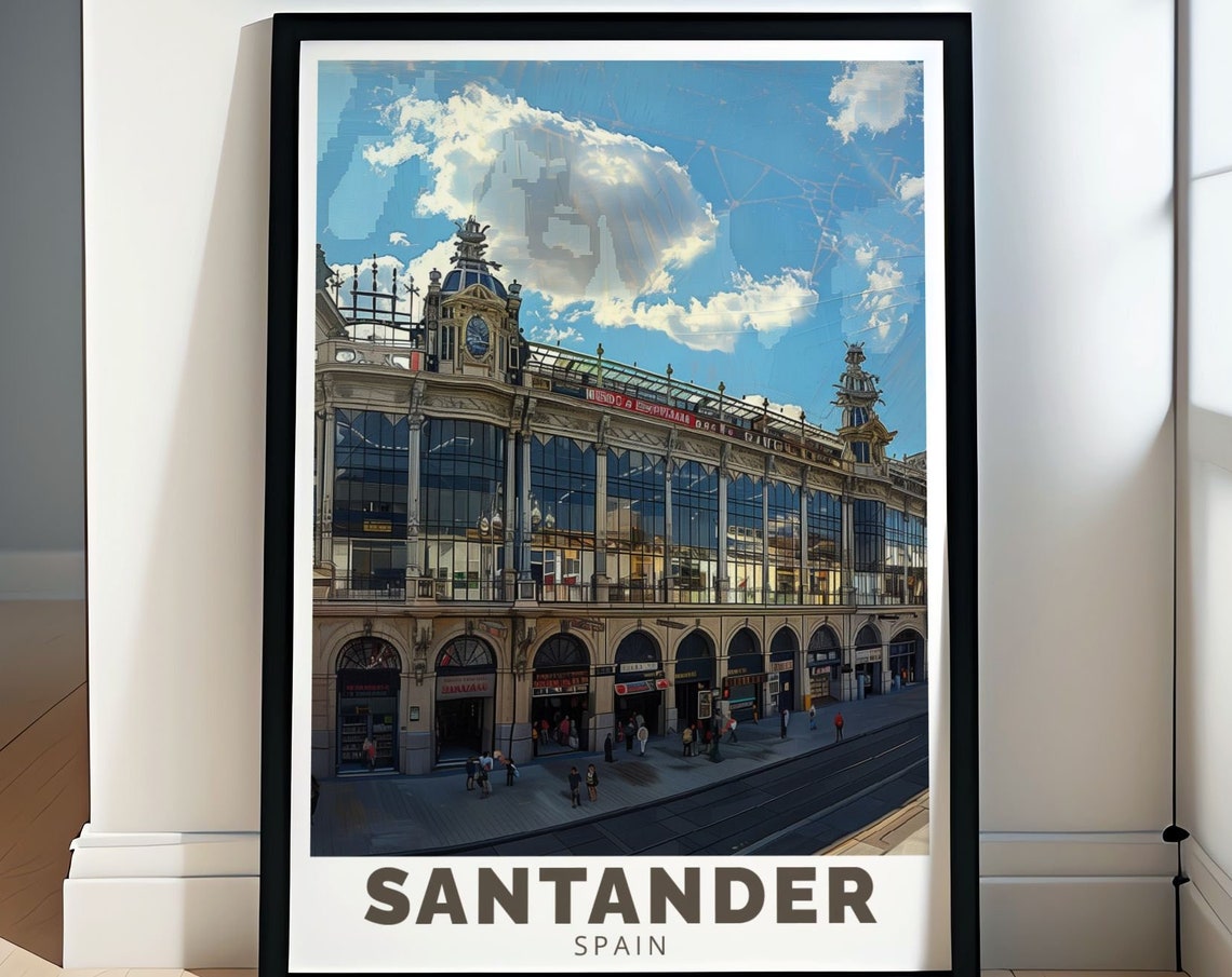 Santander Mercado de la Esperanza Historic Market Hall Facade Poster