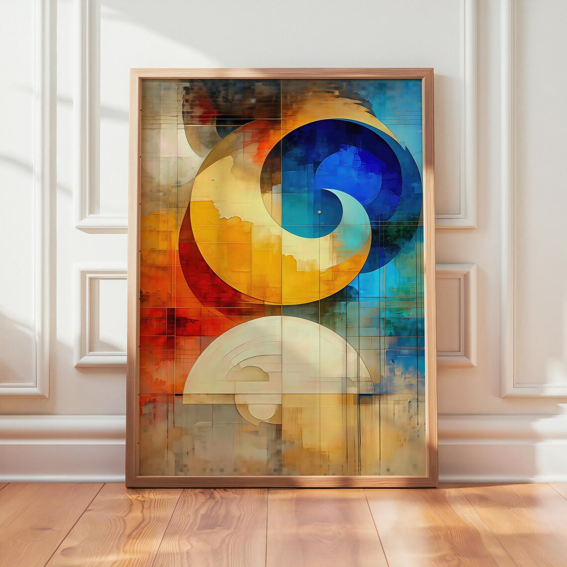 Abstract Geometric Spiral Art Print, Modern Decor