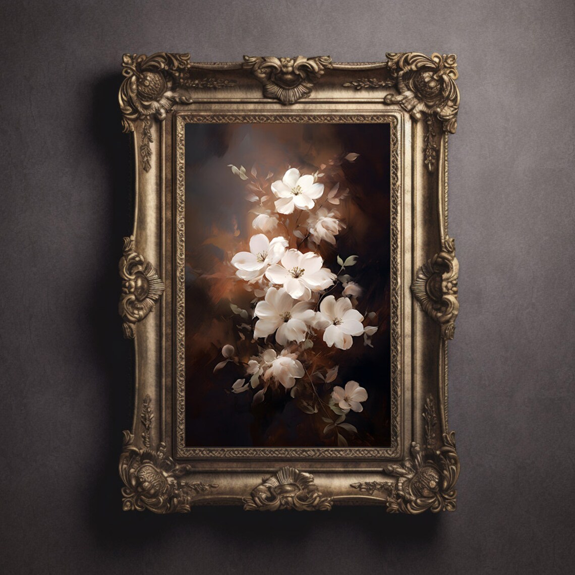 Moody Flower Print Autumn Flowers Wall Decor Dark Academia Wall Art Fall Art Rustic Fall Art - Image 2