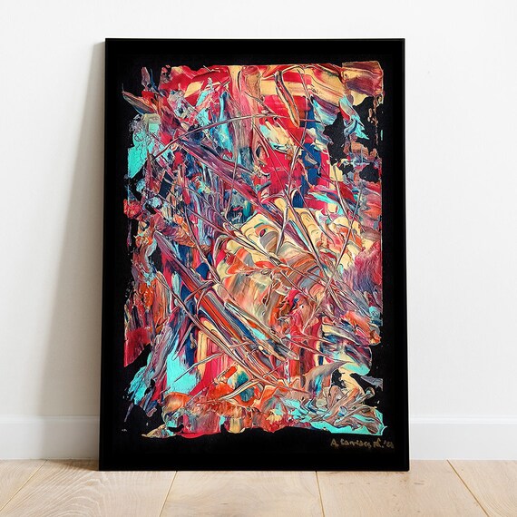 Moody Colourful Abstract Art Multicolor Abstract Painting Bright Colourful Art Eclectic Home Decor Contemporary Art Print