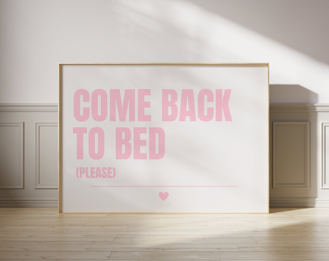 Come Back To Bed Couples Danish Pastel Art Print