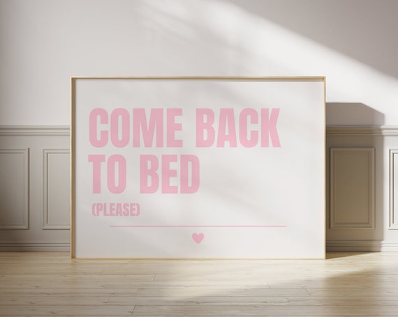 Come Back To Bed Couples Danish Pastel Art Print