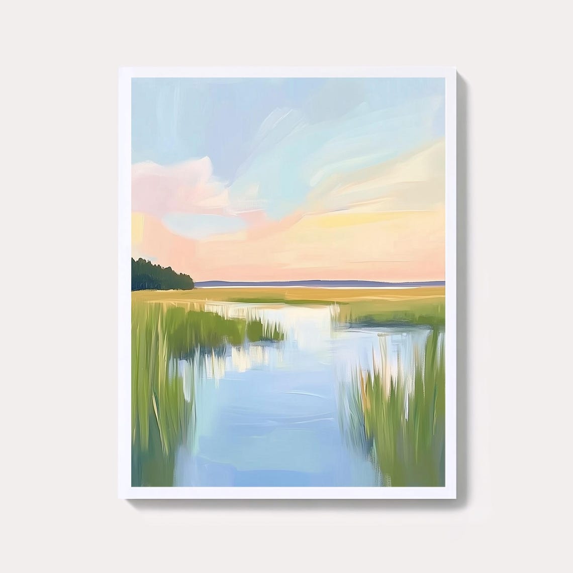 Pastel Marsh Wetland Sunset Reflections Lowcountry Art Poster
