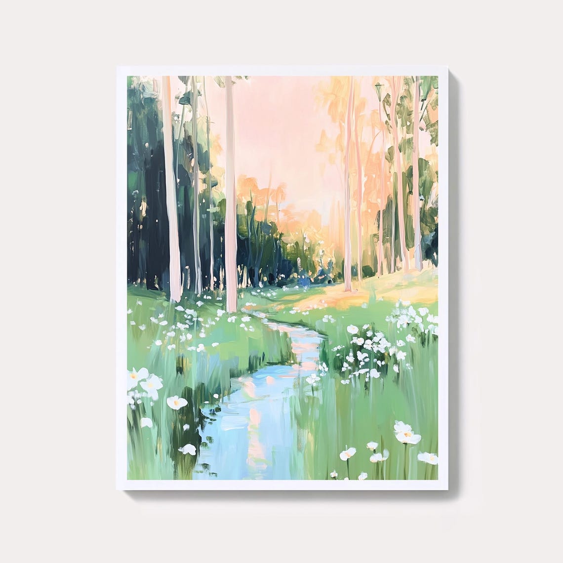 Sunlit Forest Glade Print Impressionist Nature Scene