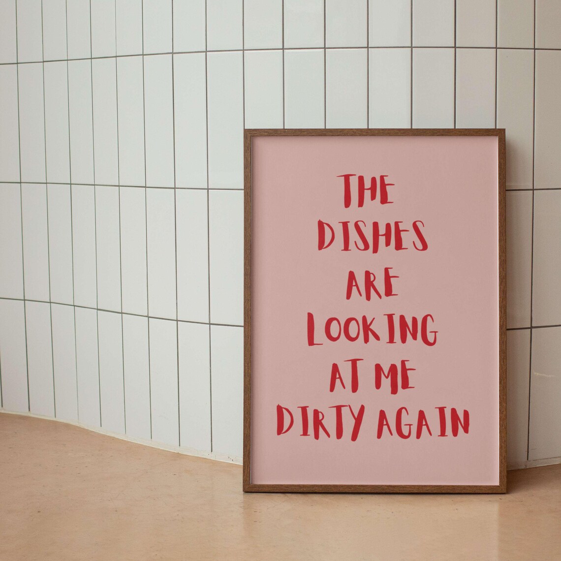 The Dishes Are Looking At Me Dirty Again Navy Blue Funny Poster - Image 3