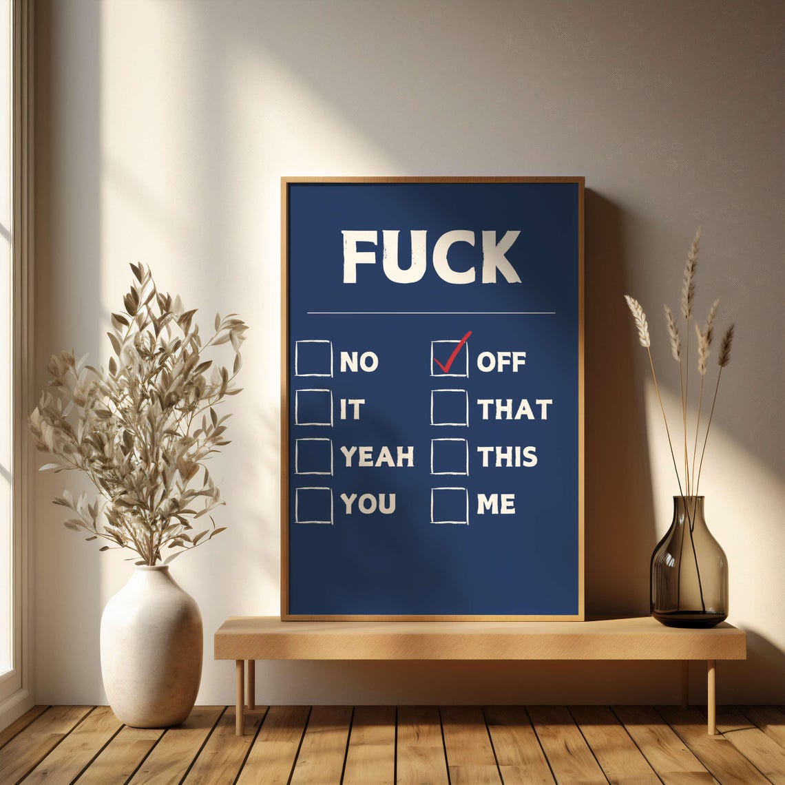 Fuck Checkbox Pick Your Poison Black Funny Swear Word Poster - Image 5