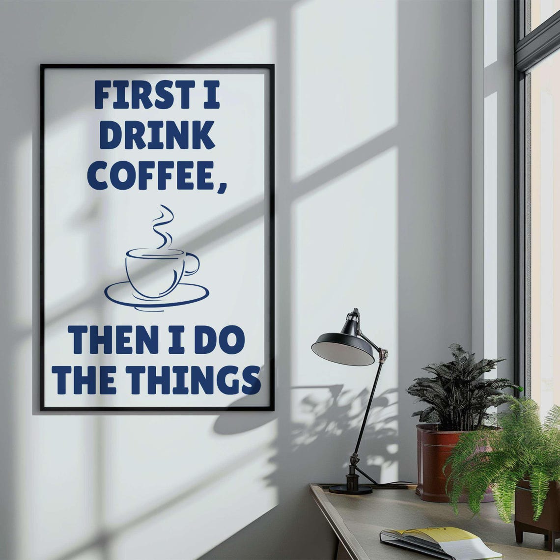Coffee First Unframed Funny Poster Humorous Home Decor Wall Art Gift Idea - Image 4