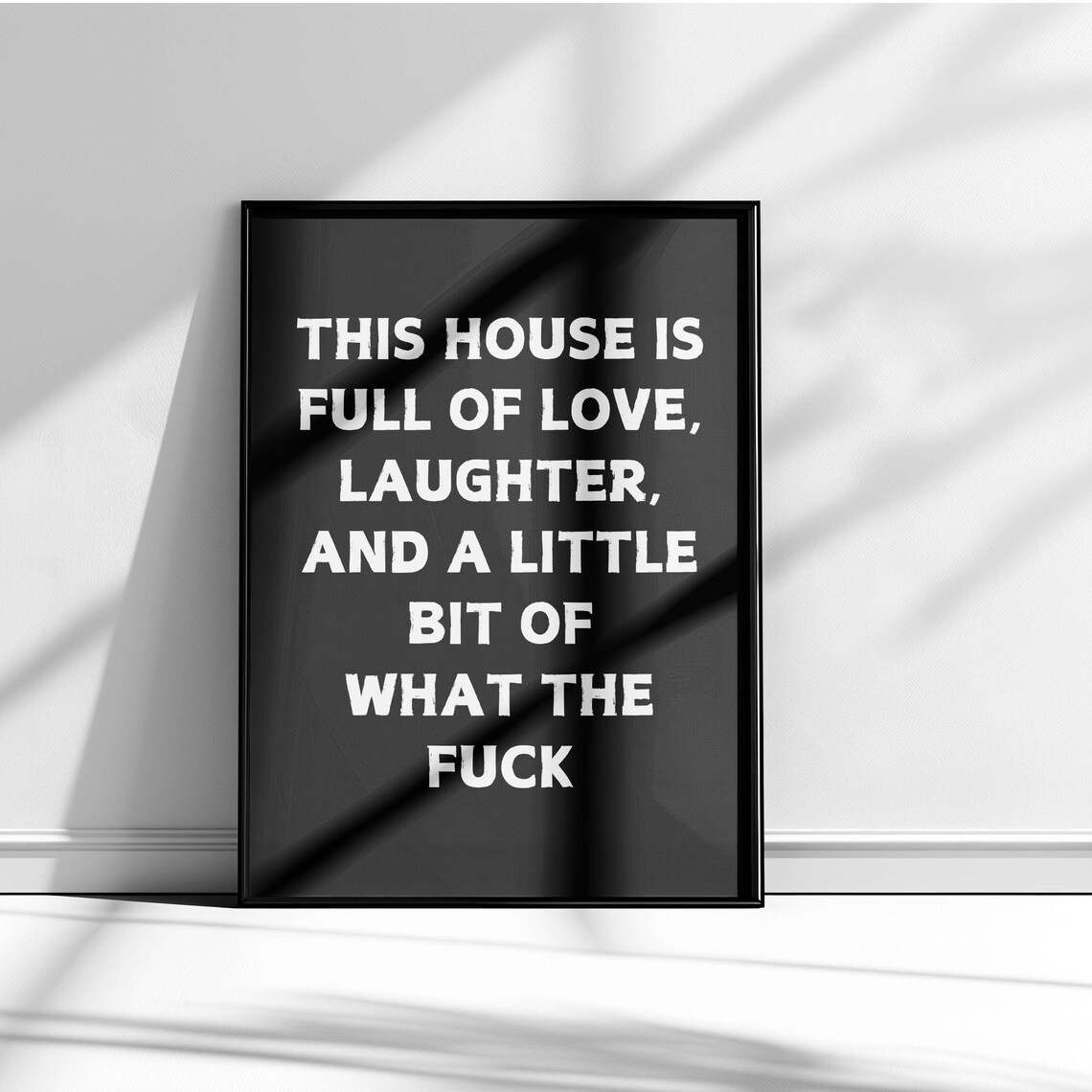 This House Is Full Of Love Laughter Pink Family Quote Poster - Image 5