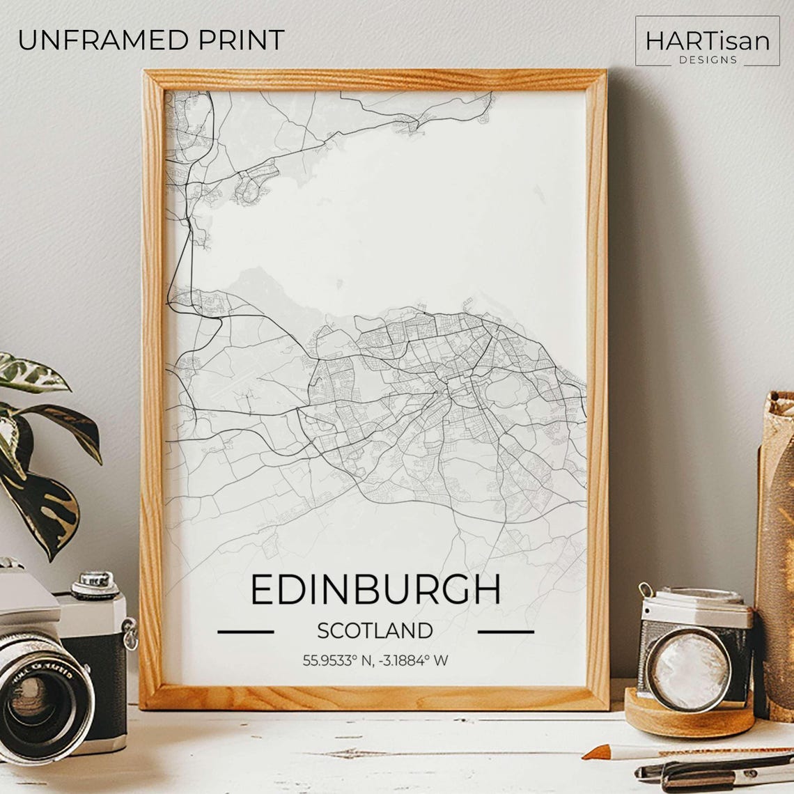 Edinburgh Scotland City Street Map Gradient Art Travel Gift Poster - Image 5