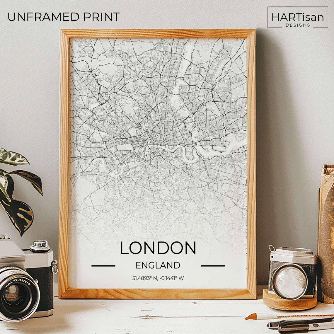London England City Street Map Gradient Art Travel Gift Poster - Image 5