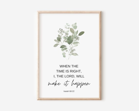 Isaiah Verse Make It Happen Eucalyptus Botanical Minimalist Poster